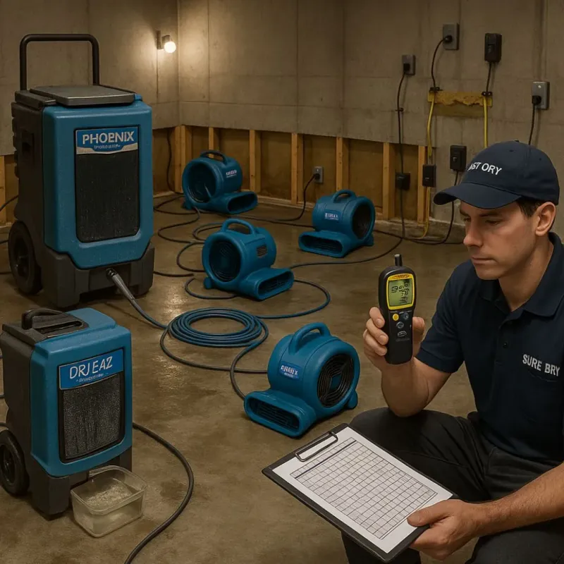 Structural Drying and Dehumidification process in Sidney, MT